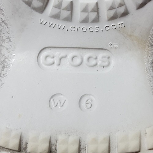 Zoccolo donna Crocs classico Bae glitter borchie plateau zeppa bianco taglia W6 - Foto 11 di 16