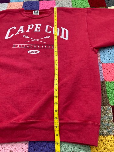 Sudadera Vintage Cape Cod Massachusetts Cuello Redondo Adulto XL Roja Rosa - Imagen 6 de 12