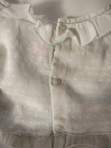 Vestido de levita vintage Nannette originales para niñas pequeñas delicado bordado verde azulado - Imagen 8 de 20
