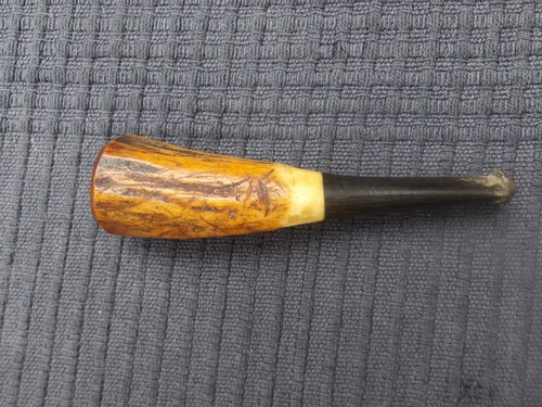 Antique Vintage Stag Horn Cheroot Holder - Foto 3 di 13