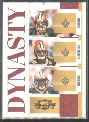 2007 Donruss Threads Dynasty Drew Brees/Deuce Reggie Bush Saints #D-7