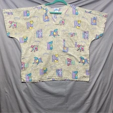 SB Scrubs Dog/Cat CharacterAll Over Print Scrubs  Beige Size | L