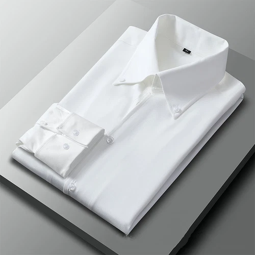 Französisches Hemd Herren Langarm Freizeit Slim Business Kleid Stehkragen Bluse - Bild 6 von 22