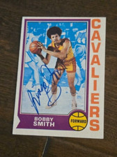 1974-75 TOPPS SIGNED CARD BOBBY BINGO SMITH CAVALIERS ROCKETS CLIPPERS TULSA 78