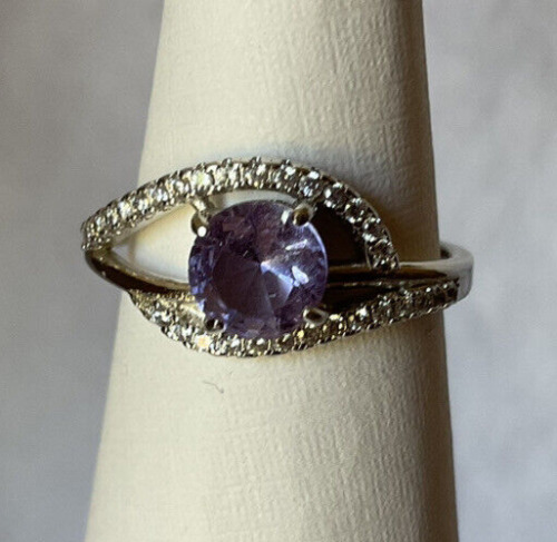 Bomb Party Lab Created Amethyst Sterling Silver Ring Size 10.25 RBP2277