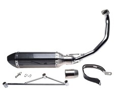 TUNING Auspuff Auspuffanlage Carbon für Roller REX KINGWAY LONGJIA RIEJU GY6 4T