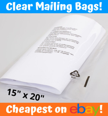 KLAR VERSAND WARNTÜTEN 15'' x 20'' CPP Kleidungsstück Poly billig Post UK AMAZON FBA