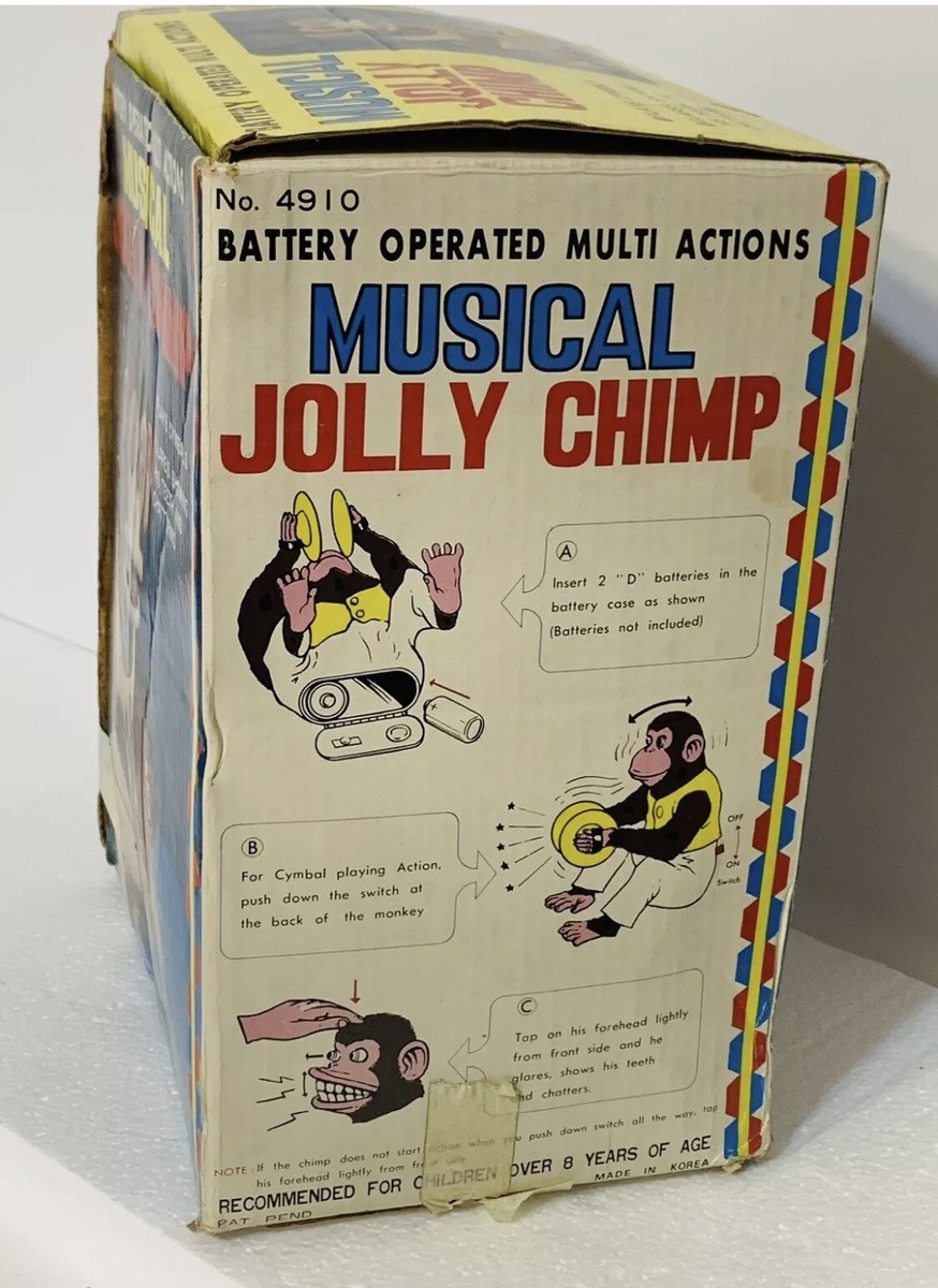 Vintage Musical Jolly Chimp In Original Box - Does not work - For