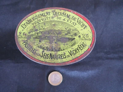 Boîte Ovale ! Ancienne ! Métal ! Pastilles Vichy-Etat ! - Photo 1/2