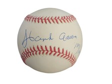 Hank Aaron Autographed Jackie Robinson 50th Baseball Numbered 189/1947 PSA