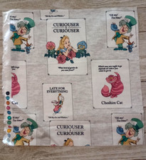 Alice in Wonderland Cheshire Cat Fabric Sewing Crafting Length Piece 10" x 9.5"