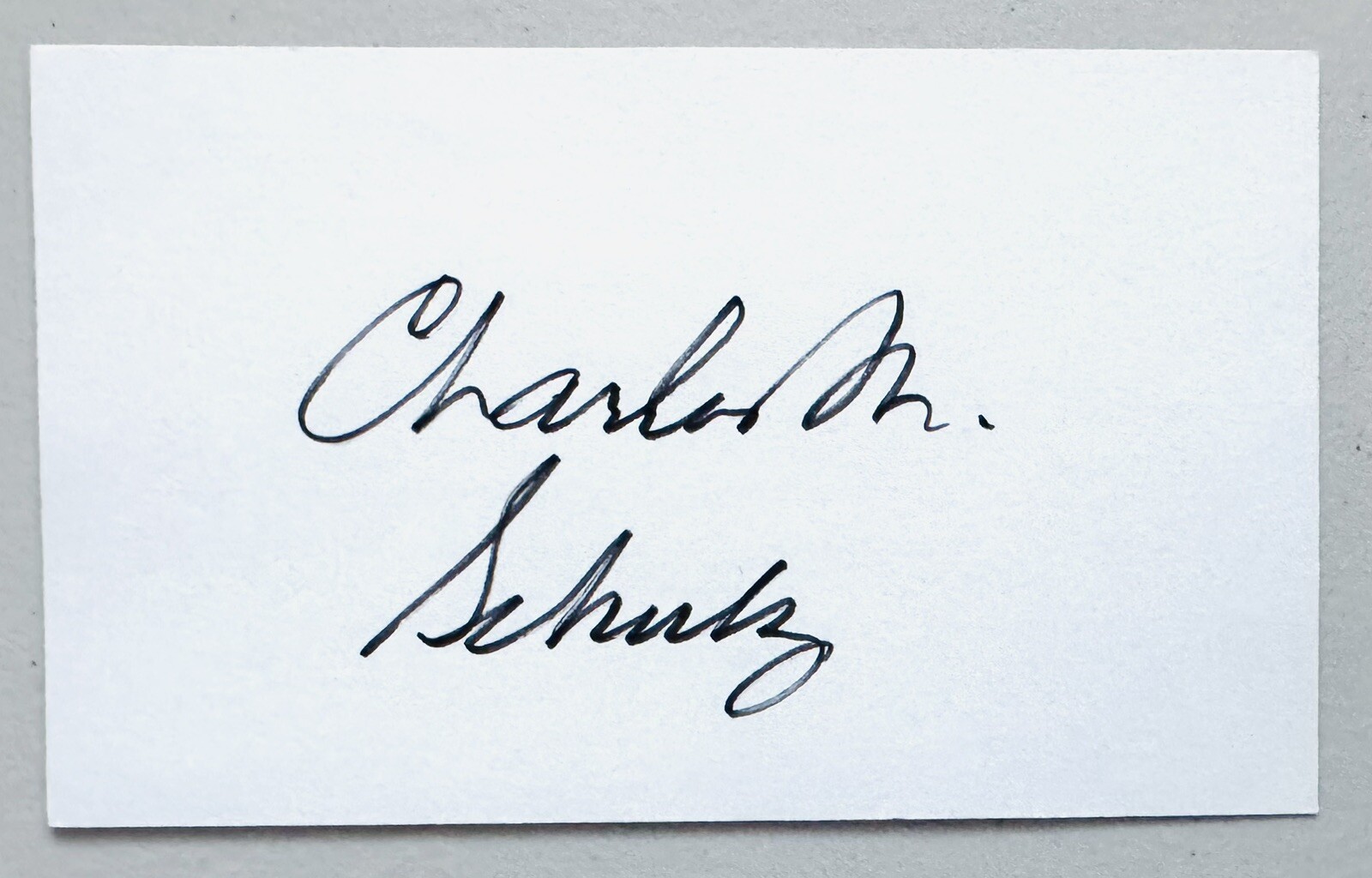 Charles Schulz Signed Autographed 3x5 Card JSA Letter Peanuts Charlie Brown 