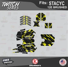 Graphics Kit for  STACYC 12E Brushed Electric Bike Twitch-yellow