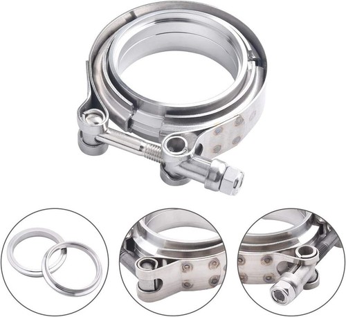 Kit de abrazadera de perno de banda en V de acero inoxidable de 2,5" macho/hembra para Turbo Vband de 2 piezas - Imagen 9 de 10