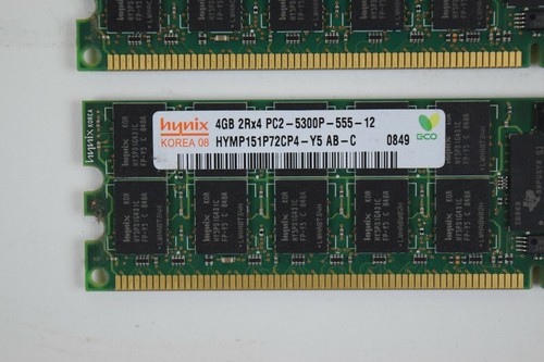 Set of 4 Hynix 4GB 2Rx4 PC2-5300P DDR2 HYMP151P72CP4 ECC REG Server RAM Memory - Picture 8 of 9