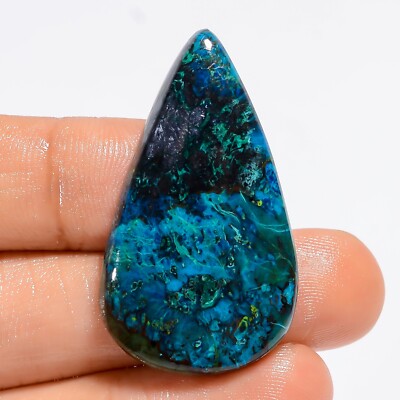 Cts Natural Pear Chrysocolla Cabochon Jewelry Supply 38X22X6