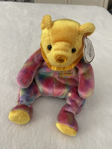 Ty Beanie Baby Bear November Birthday Stuffed Animal Plush Topaz 2001 With Tag - Picture 4 of 9
