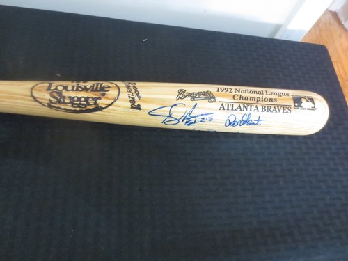 1992 NL Champions Atlanta Braves Autogrammschläger Ron Gant, Sid Bream/Damon Berryhil
