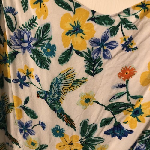altes marineblaues Sommerkleid klein mit Blumen und Reißverschluss an der Seite - Bild 5 von 9