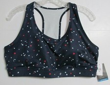 Women's GAPFit T-Back Sports Bra Blue/Stars Size XL 16-18 