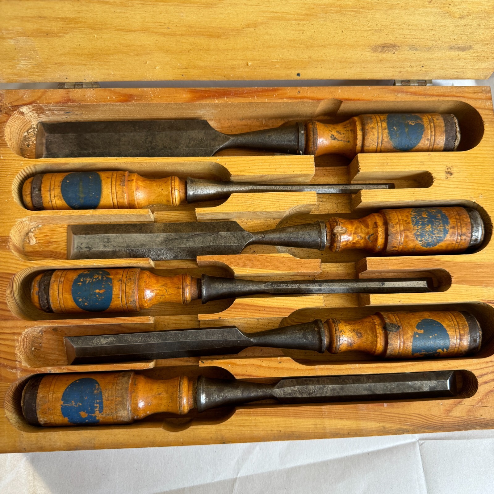 EA Berg Socket Chisels Set of 6 in Original Box (Erik Anton) Sweden
