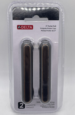 Delta 3'' Porter Cabinet Drawer Pull Oil Rubbed Bronze 2 ct P33744-ORB NEW SEALED