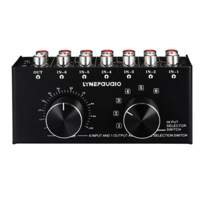 6 IN 1 OUT RCA Signal Stereo Audio Splitter Switcher Selector Wahlschalter