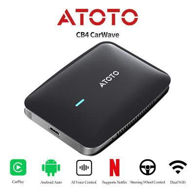 カーナビ ATOTO CarWave Wireless Car Smart Box ATOTO CarWave CB6D Wireless CarPlay Adapter AI Box with Android 13, 4G