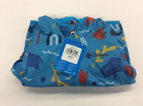Columbia Kids Mini Pixel Grabber II Jacket Ocean Blue/Joyful Shapes 2T (Toddler) - Picture 1 of 4