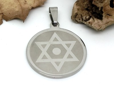 Davidstern Hexagramm Edelstahl Anhanger Amulett Stern Israel Judentum Band Ebay