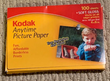 Kodak Anytime Picture Paper/ 64 Sheets/ 4"x6"/ For Inkjet Printers partly used 
