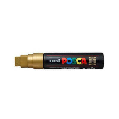 Uni Posca Water Based Pigment Paint Broad Chisel Tip Marker 15mm Gold Non Toxic