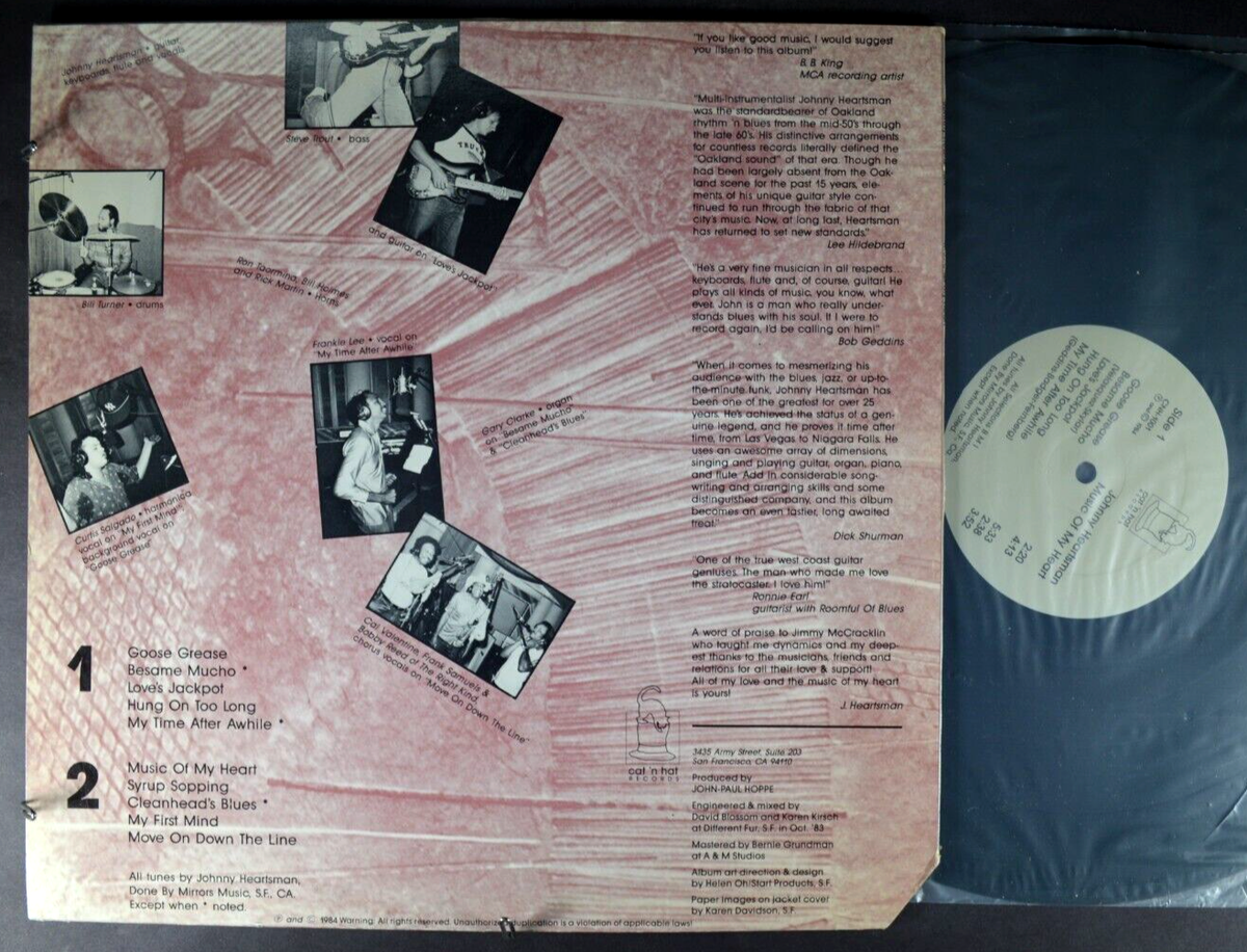 JOHNY HEARTSMAN Music of my Heart BLUES LP OIG 1984 PRIVATE MINT