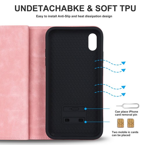 Magnetic Leather Wallet Card Holder Case Cover for iPhone 7 8 11 XS XR SE 2 3 - Picture 61 of 66