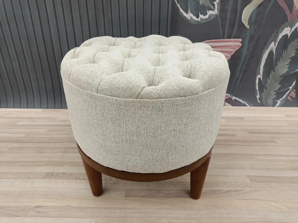 Quilted ottoman, Dressing table bench, Coffee table stool, Saddle stool, - Image 3 of 4