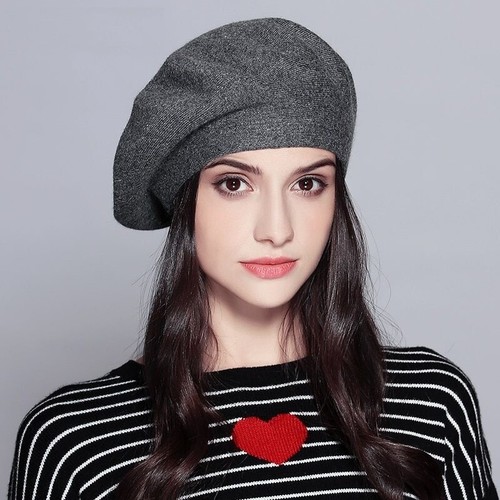 Beret Hat Winter Knitted Cotton Wool 
