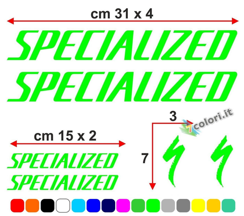Kit Autocollants Muraux Vinyle Pour Cadre Vélo Specialized – Vert Pomme Brillant – Fabriqué En Italie