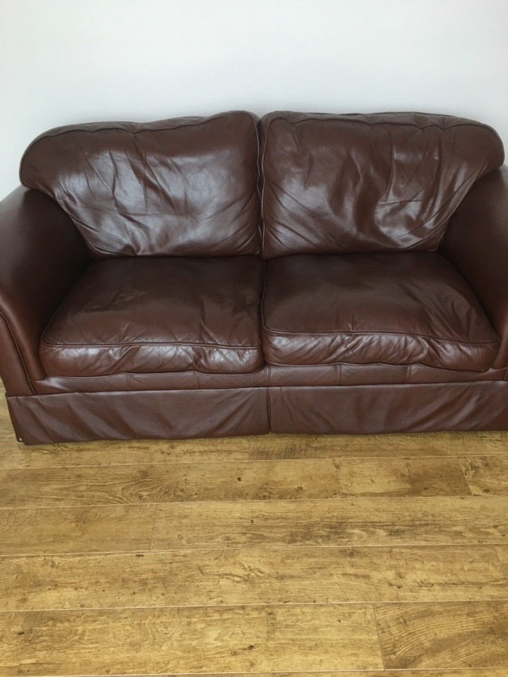laura ashley brown leather sofa eBay