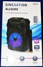 Singstation ALLEGRO Karaoke Machine Bluetooth 5.0 Wireless Microphone BRAND NEW