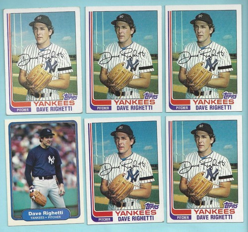 Dave Righetti Yankees Lot Of 6 Rookie Cards 5 Topps, 1 Fleer