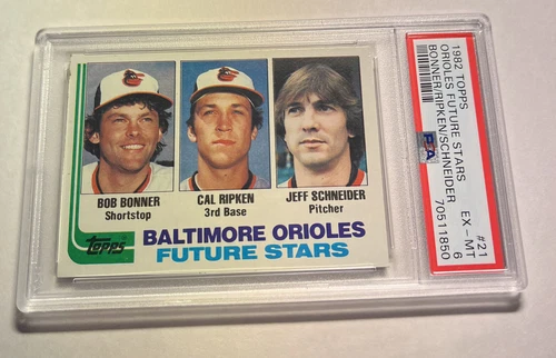 1982 Topps #21 Orioles Future Stars w/ Cal Ripken Jr. RC Rookie Card PSA 6 EX-MT