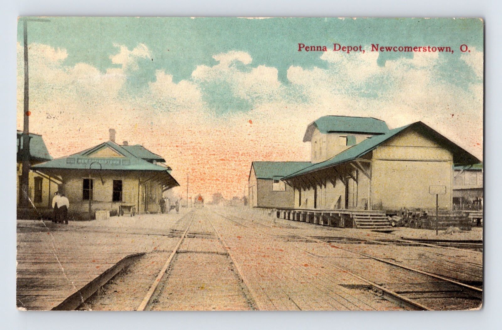 Postcard Ohio OH Railroad Train Station Depot