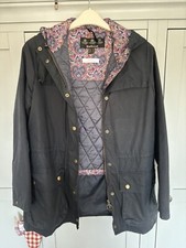 Ladies Barbour Wax Jacket With Liberty Print, Size 12