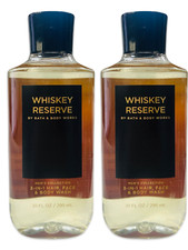 2 pack BATH  BODY WORKS WHISKEY RESERVE HAIR FACE  BODY WASH FOR MEN 10oz NEW