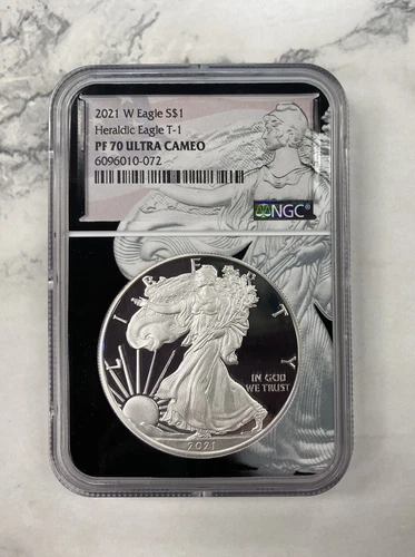 2021 W American Silver Eagle Heraldic T-1 PF 70 ULTRA CAMEO