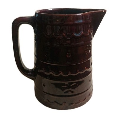 Brown Stoneware Marcrest USA Oven Proof Stoneware Daisy Dot 8 '' Pitcher 