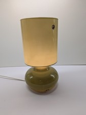 Vintage Ikea Lykta moss green bedside table lamp light Olive Retro Blown Glass