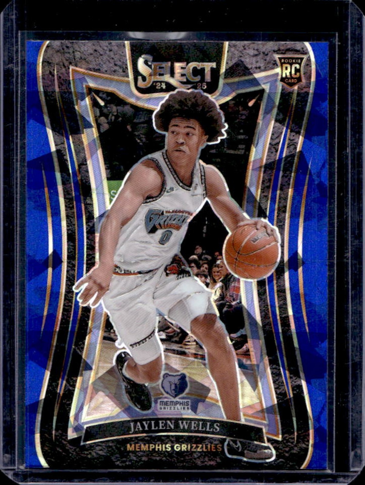 2024-25 Select Jaylen Wells Mezzanine RC Blue Cracked Ice Prizm #371 Grizzlies