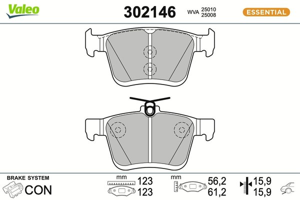 NEU - Valeo 302146 Bremsbelagsatz, Scheibenbremse FüR Audi Seat Skoda VW-image
