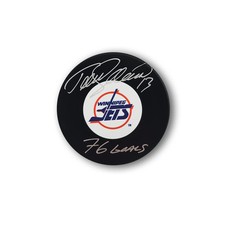 Teemu Selanne Autographed Winnipeg Jets Hockey Puck Inscribed 76 Goals